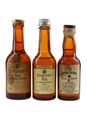 Seagram's VO & Seven Crown Bottled 1960s-1970s 3 x 4.7cl-5cl