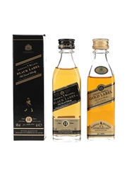 Johnnie Walker Black Label 12 Year Old & Gold Label 15 Year Old  2 x 5cl / 43%