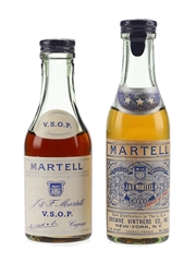 Martell 3 Star & VSOP Bottled 1950s-1960s 2 x 3cl-4.7cl
