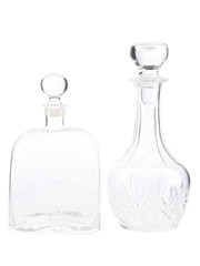 Glass Decanters With Stopper  2 x 23cm and 26.5cm tall