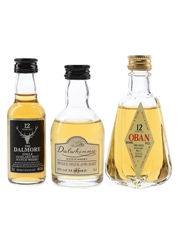 Dalmore 12, Dalwhinnie 15 & Oban 12 Year Old Bottled 1980s-1990s 3 x 5cl