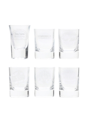 Single Malt Miniatures With Branded Glasses Benromach, Glen Ord, Glenfarclas, Tomatin, Ben Nevis, Edradour 6 x 5cl