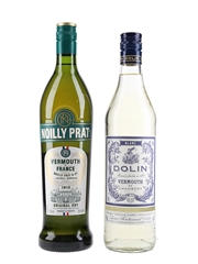 Dolin Vermouth de Chambéry Blanc & Noilly Prat French Dry Vermouth Bottled 2000s 2 x 75cl