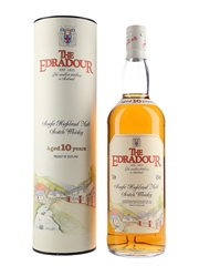 Edradour 10 Year Old Bottled 1990s - Includes Edradour Poster 100cl / 43%