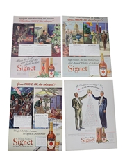 Hiram Walker Signet 1939s-1940s Advertising Prints 8 x 36cm x 27cm