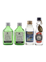 Assorted Gin Gordon's Special Dry, Heublein Gin Martini & Plymouth Dry Gin 4 x 4.7cl-5cl