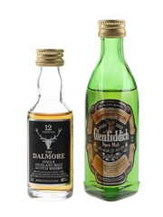 Dalmore 12 Year Old & Glenlivet Special Old Reserve Bottled 1990s 2 x 3cl-5cl / 40%
