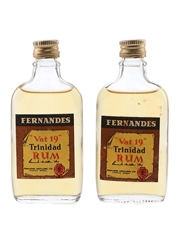 Fernandes Vat 19 Trinidad Rum Bottled 1960s 2 x 4.7cl
