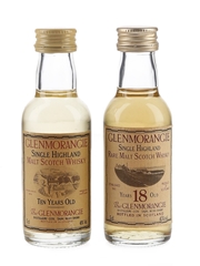 Glenmorangie 10 Year Old & 18 Year Old Bottled 1990s 2 x 5cl