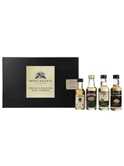 Montague's Specially Selected Malt Whiskies Aberlour 10 YO, Drumguish, Speyburn 10 YO & The Speyside 12 YO 4 x 5cl / 40%