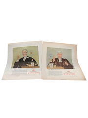 2x Booth's Gin Advertising Print 'House of Lords' - 1950s 25cm x 34cm