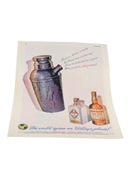Gilbey's Whisky & Gin Advertisement Print 1949 26cm x 36cm