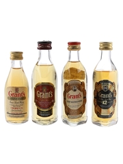 Grant's Standfast, Family Reserve & 12 Year Old Bottled 1970s-1990s 4 x 4.7cl-5cl