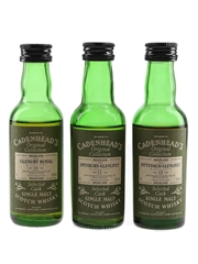 Glenury Royal 1966 24 Year Old, Pittyvaich Glenlivet 1977 13 Year Old & Speyburn Glenlivet 1975 15 Year Old Bottled 1990s - Cadenhead's 5cl