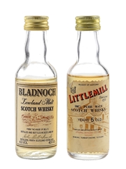 Bladnoch & Littlemill 5 Year Old Bottled 1970s-1980s 2 x 5cl / 40%
