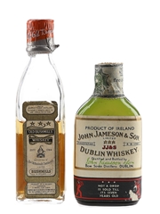 Old Bushmills & John Jameson 3 Star 7 Year Old Bottled 1960s 2 x 5cl