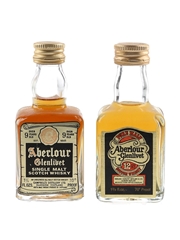 Aberlour Glenlivet 9 Year Old & 12 Year Old Bottled 1970s 2 x 4.7cl / 40%
