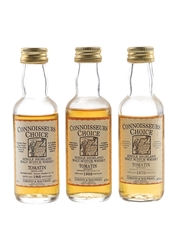 Tomatin 1968 & 1970 Connoisseurs Choice Bottled 1990s - Gordon & MacPhail 3 x 5cl / 40%