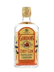 Gordon's Dry Gin Spring Cap Bottled 1950s 37.5cl