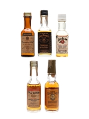 Assorted North American Whiskey Miniatures 5 x 5cl