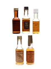 Assorted North American Whiskey Miniatures 5 x 5cl