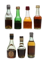 Cognac & Pineau Miniatures Hennessy, Mounie, Meukow, Otard 7 x 5cl