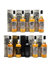 Game Of Thrones Whiskies Set Cardhu, Clynelish, Dalwhinnie, Glendullan, Lagavulin, Mortlach, Oban, Royal Lochnagar & Talisker 9 x 70cl