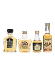 North American Whiskey Miniatures Wild Turkey, Candian Club, Crown Royal, Gibson's 4 x 5cl
