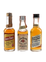 Early Times, Jim Beam & Kentucky Gentleman Bottled 1980s - Japan Import 3 x 4.7cl