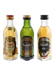Grant's Standfast, 12 Year Old & Glenfiddich Pure Malt Bottled 1980s & 2000s 3 x 5cl / 43%