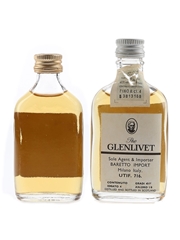 Aberlour Glenlivet 9 Year Old & Glenlivet 12 Year Old Bottled 1960s-1970s 2 x 4-4.7cl