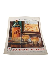 Johnnie Walker Advertisement Print August 1941 - Good Work, Good Whisky 26cm x 36cm