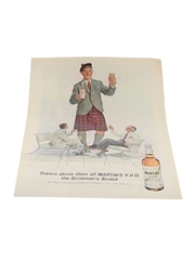 Martin's VVO Whisky Advertising Print 1956 - Towers Above Them All 22cm x 29cm