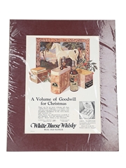 White Horse Whisky Framed Advertising Print 1932 39cm x 32cm