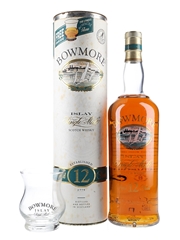 Bowmore 12 Year Old With Branded Glass Bottled 1990s 100cl / 43%