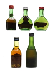 Cognac & Armagnac Miniatures Courvoisier, Martell, Remy Martin, Janneau 5 x 3cl - 5cl / 40%