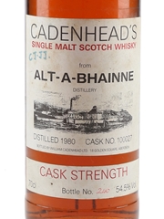 Allt-A-Bhainne 1980 Cask Strength Bottled 1990s - Cadenhead's White Label 70cl / 54.5%