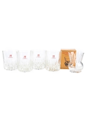 Glenmorangie Crystal Glass & J&B Rare Scotch Whisky Glasses