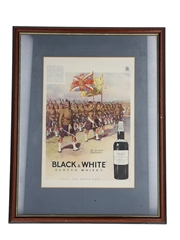 Buchanan's 'Black & White'  Whisky Advertising Print (Framed) The Seaforth Highlanders 38cm x 48cm