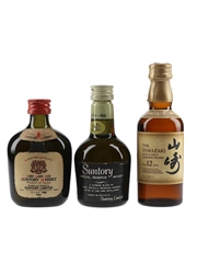 Suntory Special Reserve 70th Anniversary, Very Rare Old & Yamazaki 12 Bottled 1980s-1990s 3 x 5cl / 43%