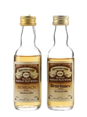 Benrinnes 1968 & Benriach 1969 Connoisseurs Choice Bottled 1980s - Gordon & MacPhail 2 x 5cl / 40%