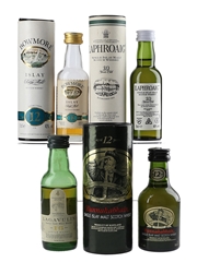 Assorted Islay Single Malt Scotch Whisky Bottled 1980s-1990s 4 x 5cl