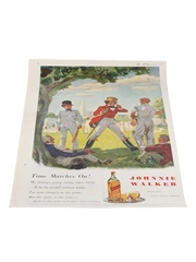 Johnnie Walker Advertisement Print June 1947 - Time Marches On! 34cm x 23cm