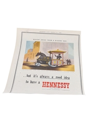 Hennessy Advertisement Print March 1950 -  Quaint Ideas from a Bygone Age 32cm x 23.5cm