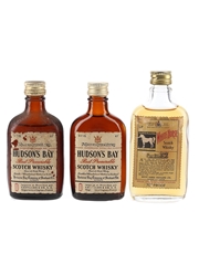 Hudson's Bay Best Procurable & White Horse Bottled 1960s 3 x 4.7cl-5cl