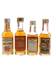 Assorted Kentucky Straight Bourbon Ancient Age, Old Forester, Old Grand-Dad & Wild Turkey 4 x 5cl