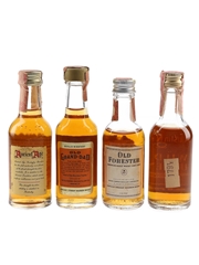 Assorted Kentucky Straight Bourbon Ancient Age, Old Forester, Old Grand-Dad & Wild Turkey 4 x 5cl