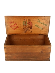 Teacher's Wooden Box 1930s The Whisky Of The Good Old Days - The Right Spirit 42cm x 26.5cm x 18cm