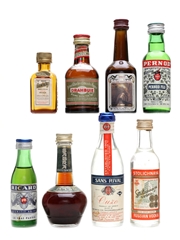 Assorted Spirits & Liqueurs Pernod, Ricard, Drambuie, Cointreau 8 x 2cl - 5cl
