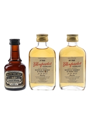 Bowmore 12 Year Old & Glenfarclas 8 Year Old 70 Proof & 100 Proof Bottled 1970s-1980s 3 x 5cl